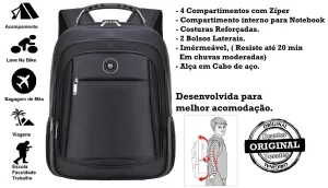Mochila Reforçada Executiva Unissex